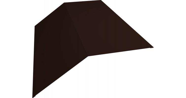 Планка конька плоского 145х145 0,45 PE с пленкой RAL 8017 шоколад (2мп)