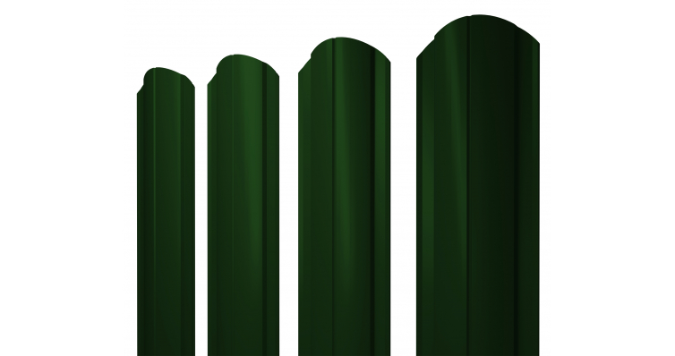Ограждения GL Штакетник Круглый фигурный 0,45 РЕ-Double RAL6005 зеленый мох (1,8м)
