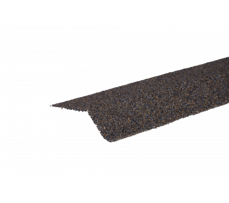 Планка карнизная с гранулятом, коричнево-серый, шт. (75*50*5 мм), Длина 1,25 м.
