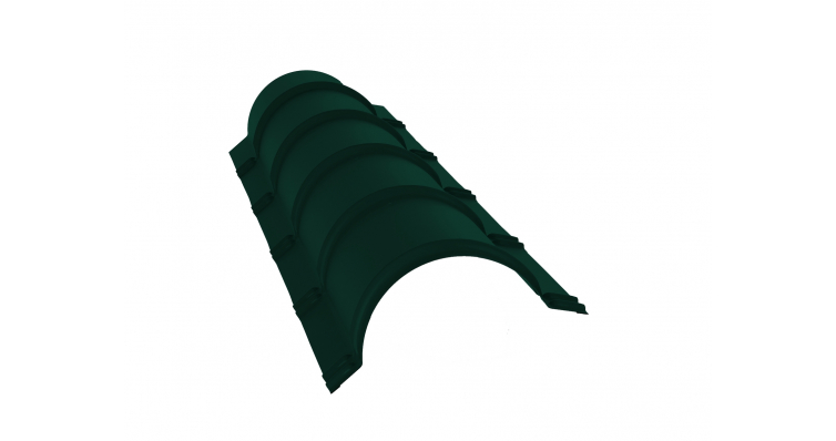 Планка малого конька полукруглого 0,45 PE с пленкой RAL 6005 зеленый мох 1,97 м