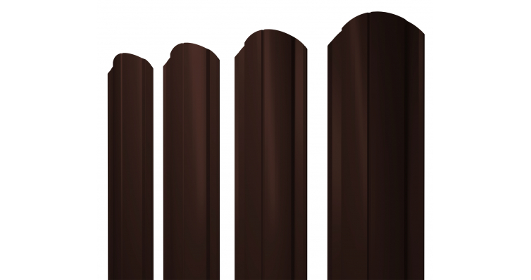 Ограждения GL Штакетник Круглый фигурный 0,45 РЕ-Double RAL8017 шоколад (1,5м)